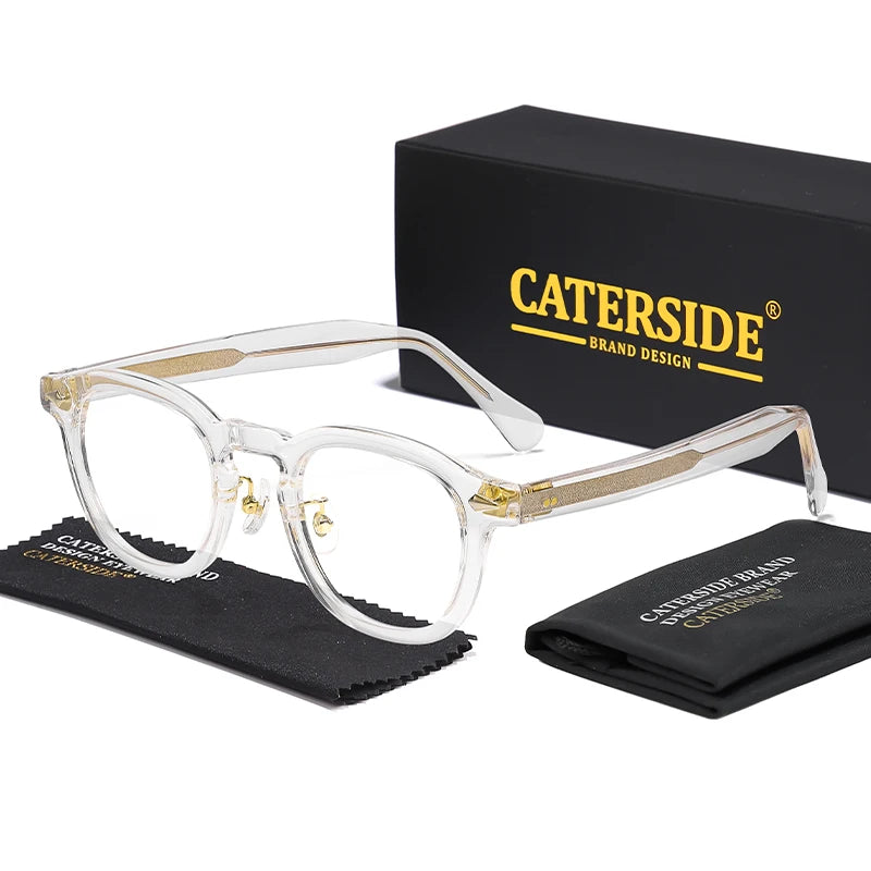 CATERSIDE New Simple Tr-90 Eyeglass Frame Men's Glasses Frame Round High-Quality Women's Daily Reading Decorative Eyeglassese
