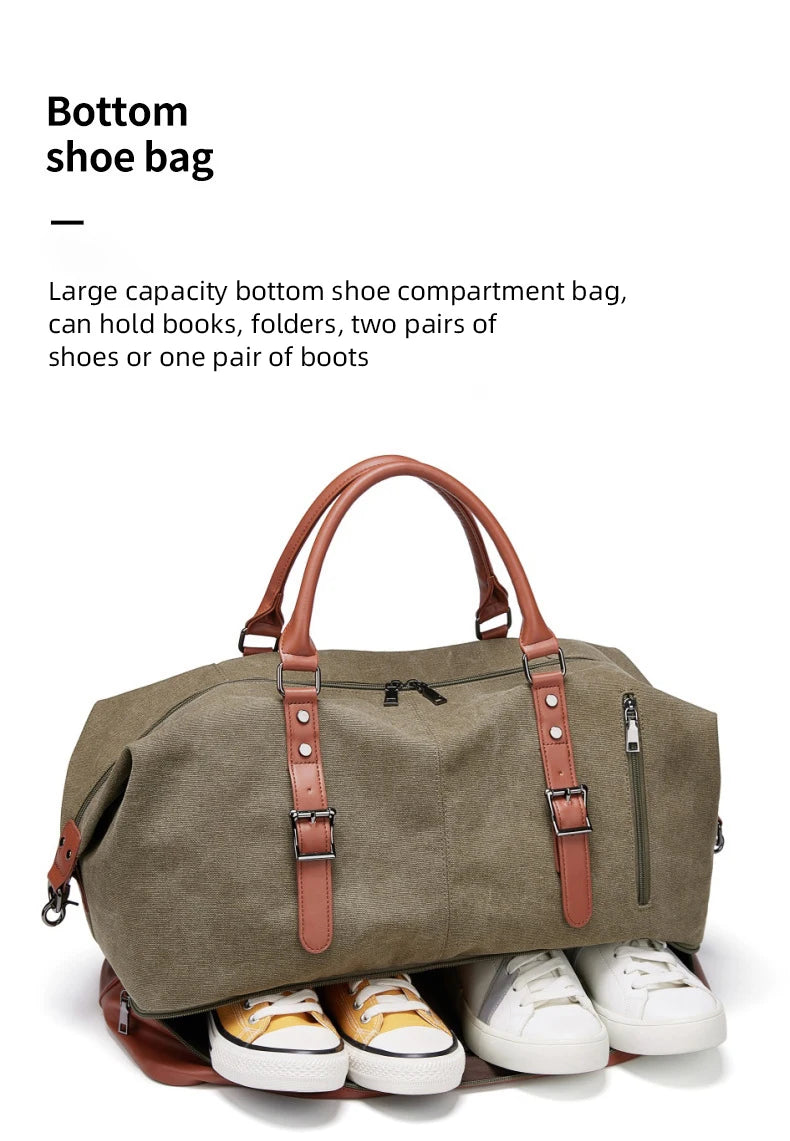 SWISS MILITARY Handheld Travel Retro Bag Canvas Multifunctional Anti-Theft Bag