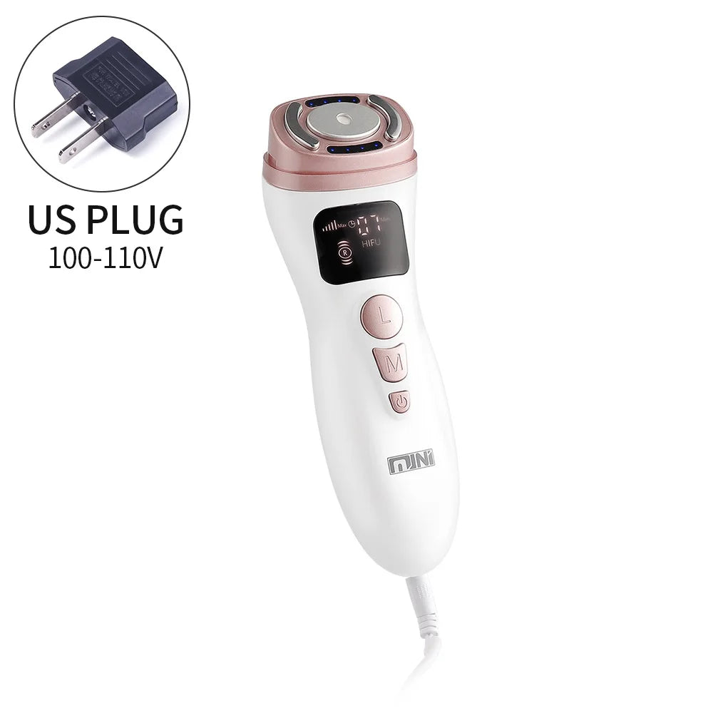 Mini HIFU Machine Ultrasonic RF EMS HIFU Skin Tightening Facial Lifting Device Face Chin Neck Eye Anti Wrinkle Massager Home Use