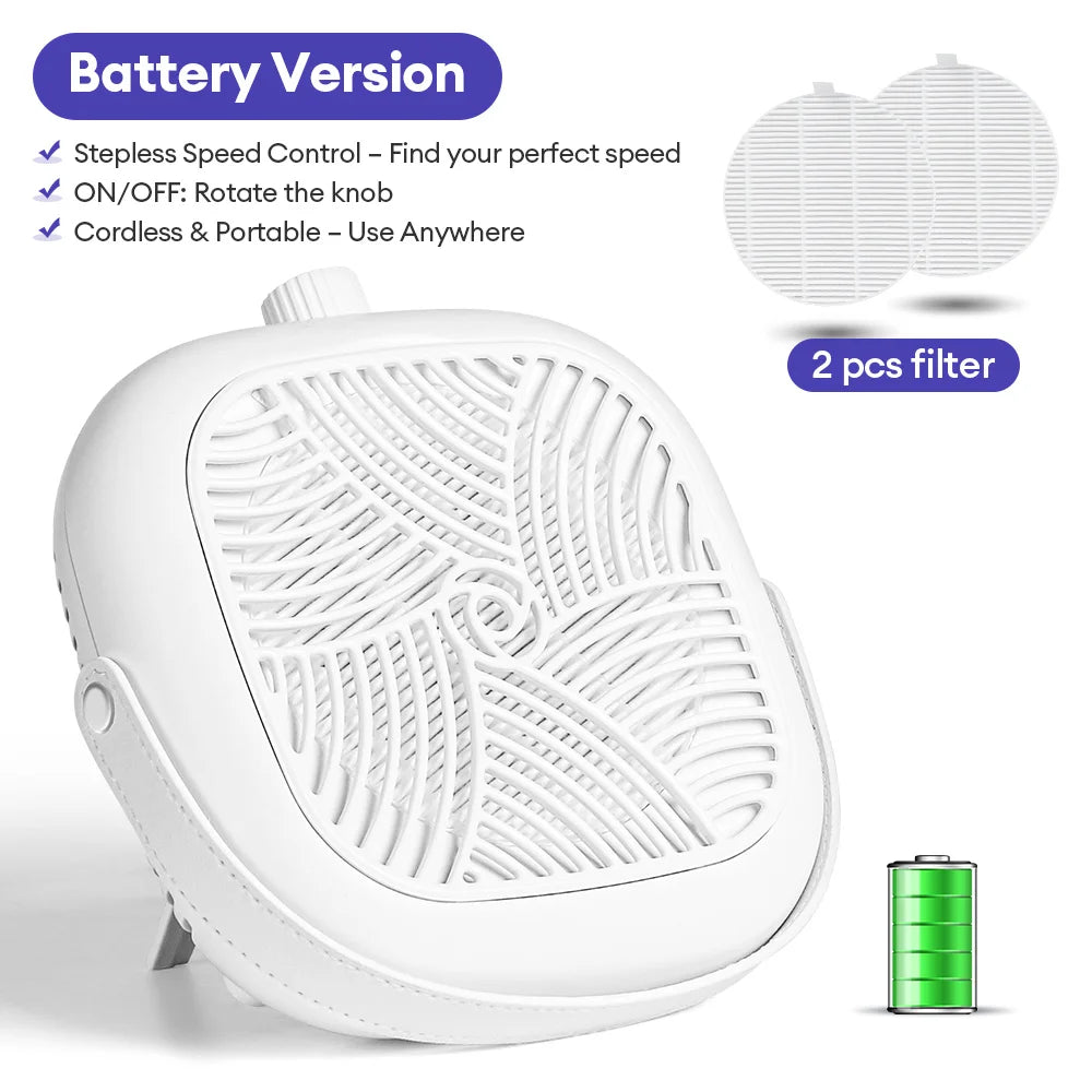 5300PRM Super Suction Mini Portable Nail Dust Collector Turbine Brushless Powerful Nail Dust Extractor 6o° Vertical Stand Use