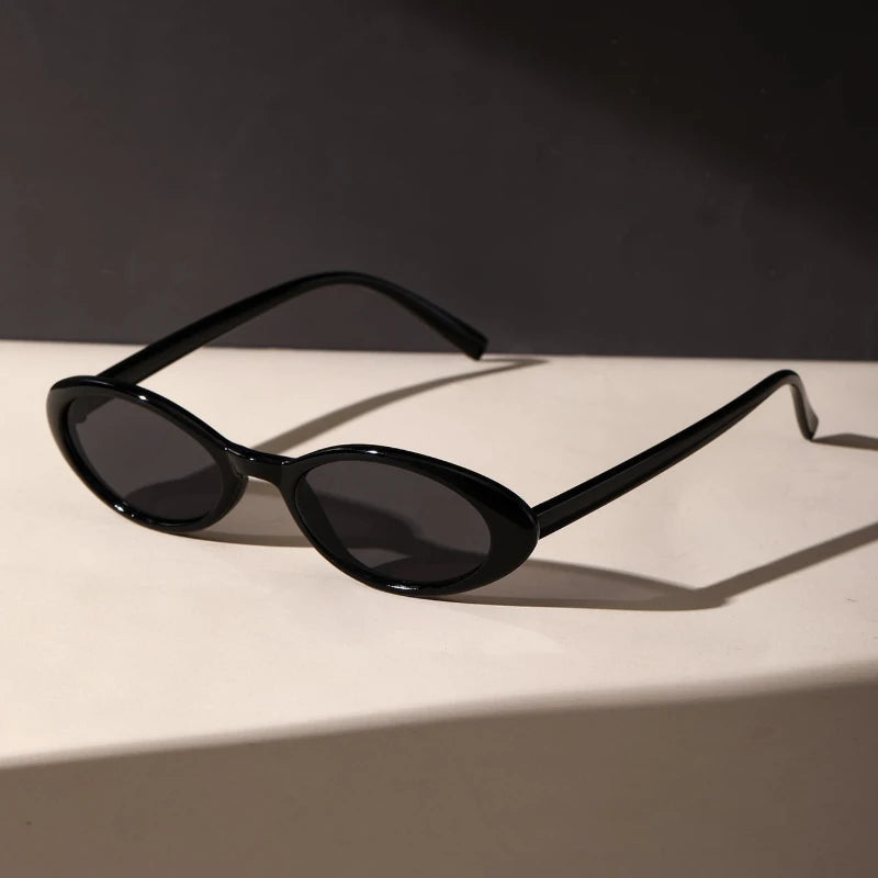 Retro Cat Eye Oval Frame Decorative Glasses Lightweight PC Material Trendy Street Style Concave Design Unisex