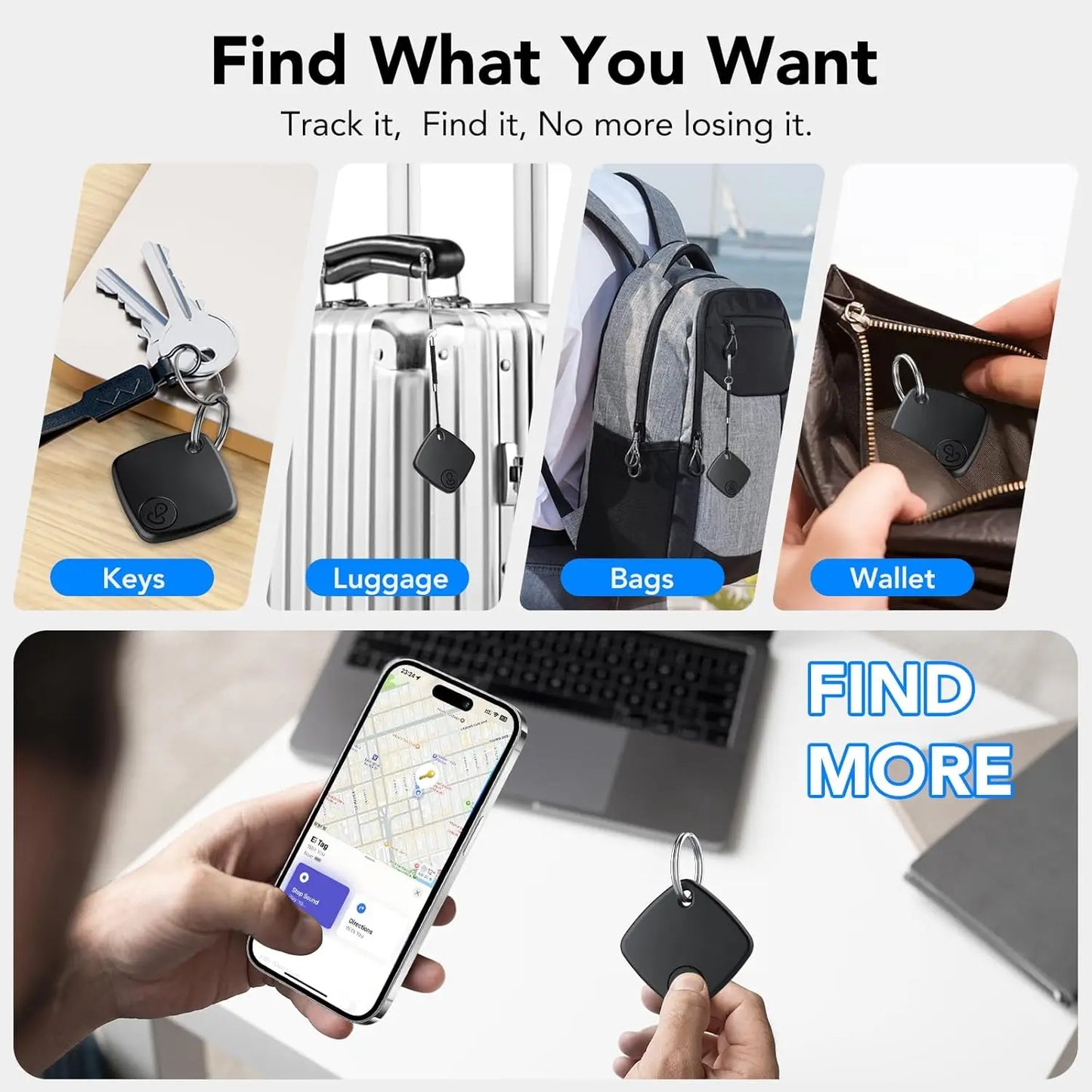 Bluetooth Mini Tracking Device for Apple Find My APP Smart Tag GPS Lost Tracker