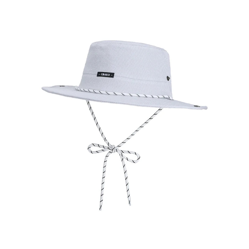 6150-New Spring/Summer Women's Outdoor Traveling Casual Multi-Functional Striped Wide-brimmed Sun Hat Quick-drying Fisherman Hat