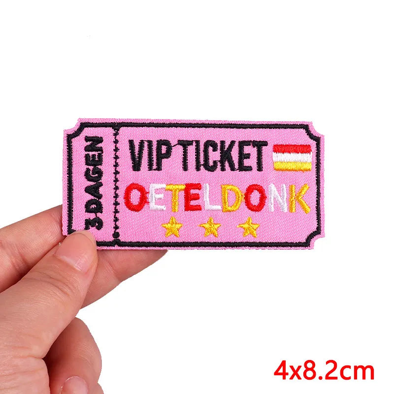 Netherland Oeteldonk Emblem Embroidery Patch Iron On Patches For Clothes DIY Star Heart Carnival For Netherland Embroidery Patch