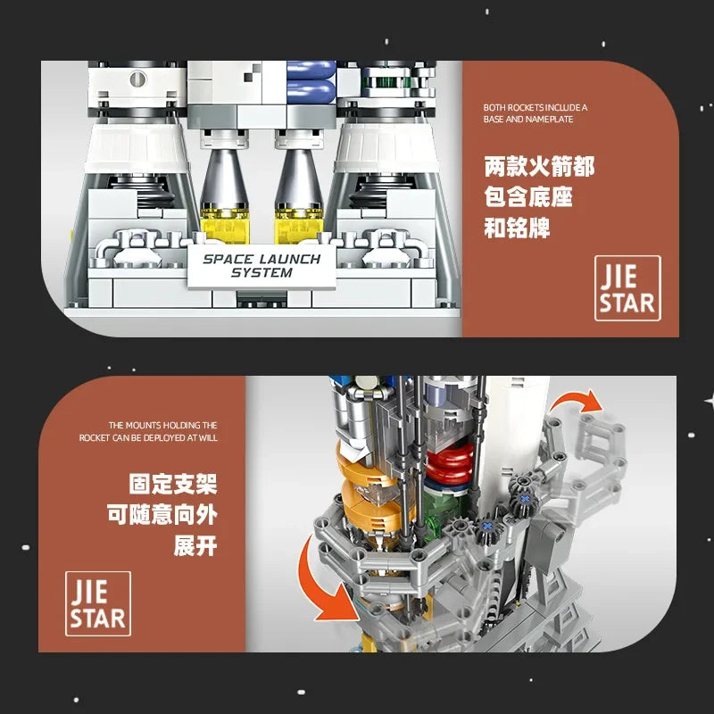 Building blocks rocket model science education assembly DIY heavy rocket JJ9030