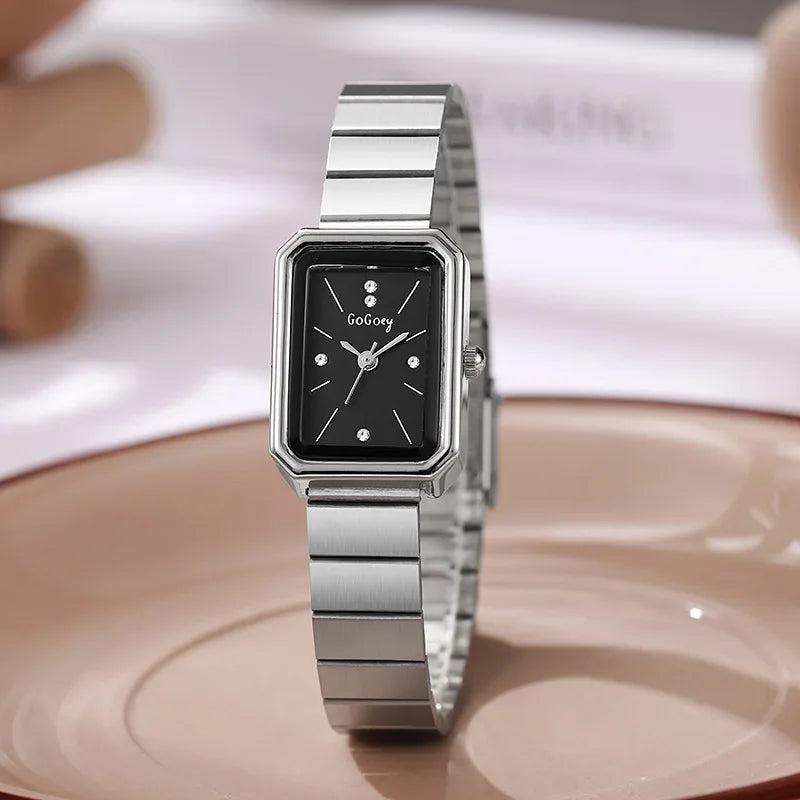 Luxury Women Watches Fashion Simple Square Quartz Watch Casual Women Watch Business Folding Alloy Ladies Clock Relogio Feminino