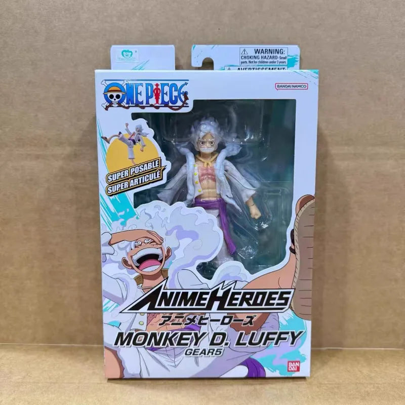 Special Offer16cm Genuine Bandai One Piece Anime Heros Series Action Figure Luffy Roronoa Zoro Sanji Collectible Joint Mobile Do