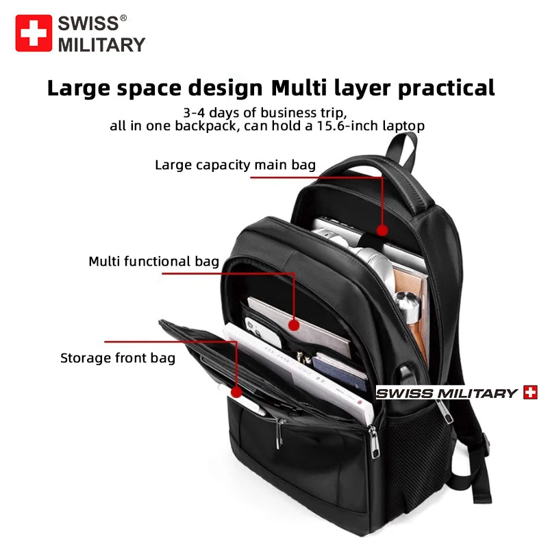 15in Versatile Backpack Repellent Oxford Cloth Computer Bag Student Backpack