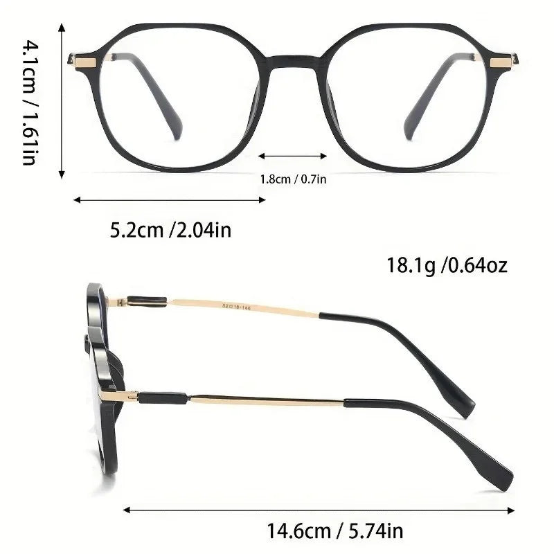 New Women's Flat Mirror Polygonal Women's Decorative Glasses Frame Suitable for Daily Wearing in Photography