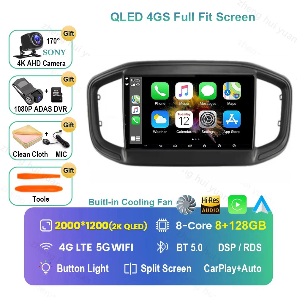 Android 16 CarPlay Auto Car Radio Multimedia navigation video Autoradio Stereo For Fiat Strada 2020 - 2022