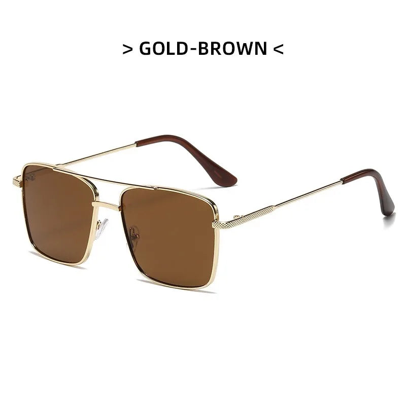 Fashion Retro Sunglasses Double Bridge Metal Sunglasses Ins Personality Irregular Net Red Sunglasses