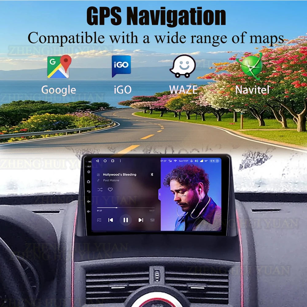 For Renault Megane 2 2002-2009 2K QLED Android 15 Android Car Radio Multimedia Video Player GPS Stereo CarPlay 4G Navigationv BT