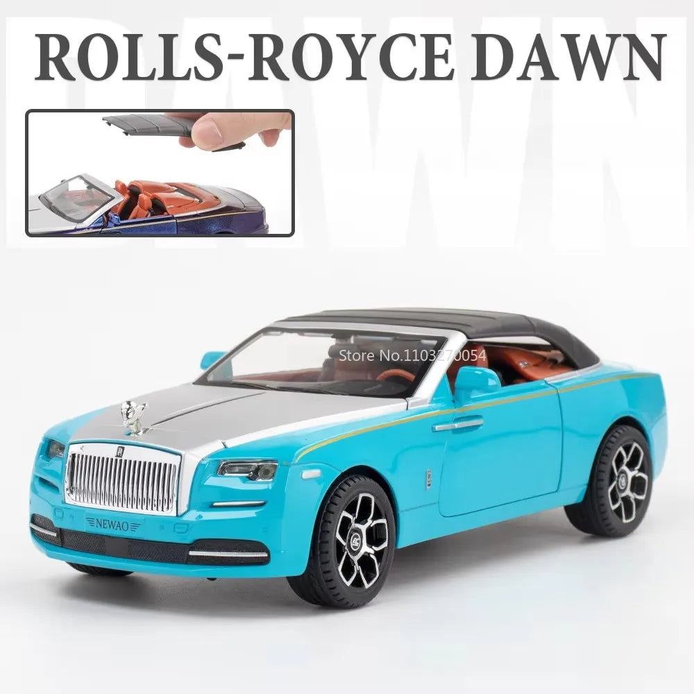 1:24 Rolls Royce Spectre Dawn Alloy Street Cars Model Door Opened Sound Light Pull Back Front Wheel Steering Vehices Adult Gifts