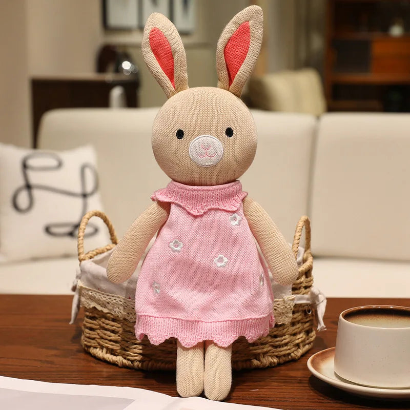 1pc 30cm Cute Rabbit Wear Cloth With Dress Plush Toy Stuffed Soft Animal Dolls Panda Cat Dog For Baby Birthday Gift