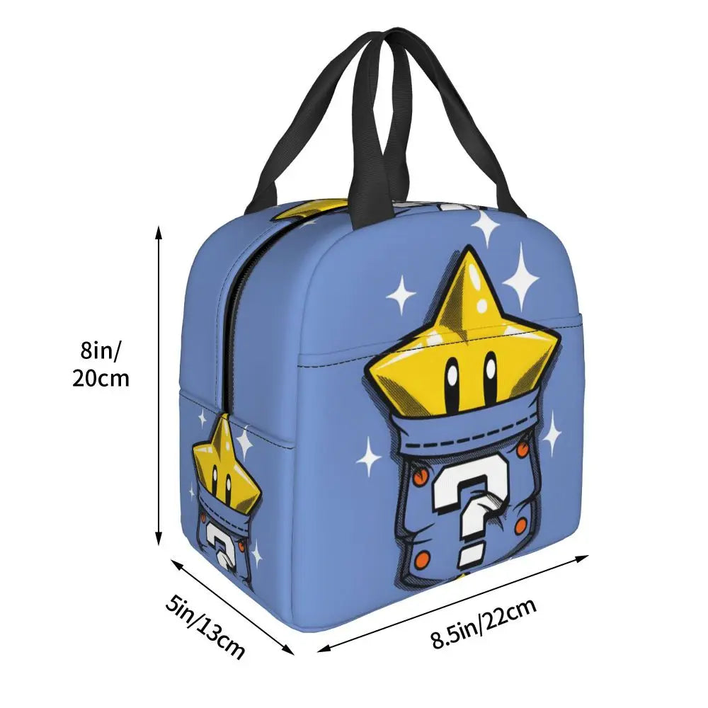Custom Mario Super Bros Insulated Lunch Bag Reusable Thermal Cooler Lunch Box M9