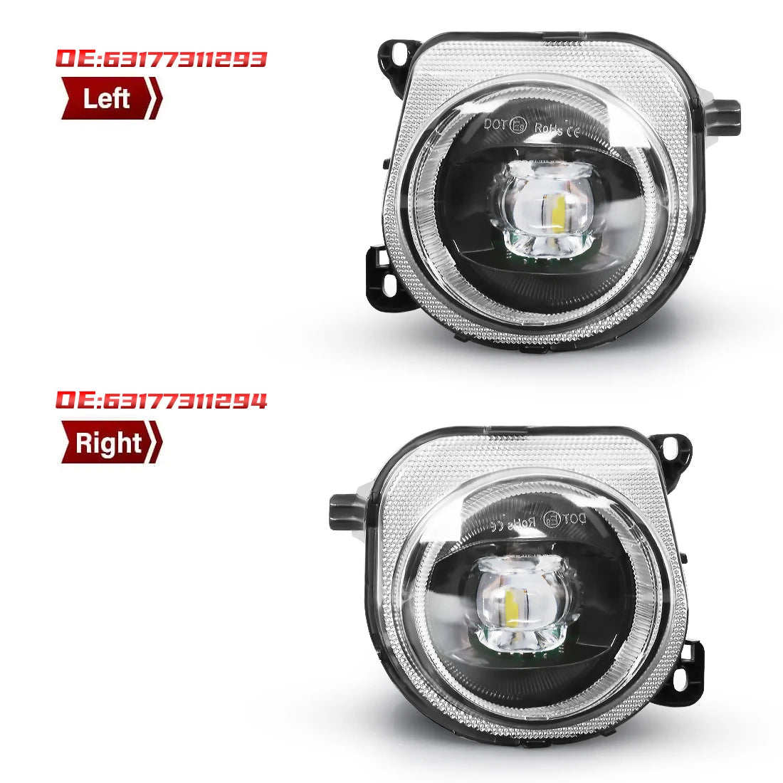 63177311293 63177311294 For BMW 5 Series F07 F10 F11 F18 LCI 528i 535i 550i 2013 2014 2015 2016 LED Fog Lamps Angel Eyes Car 12V