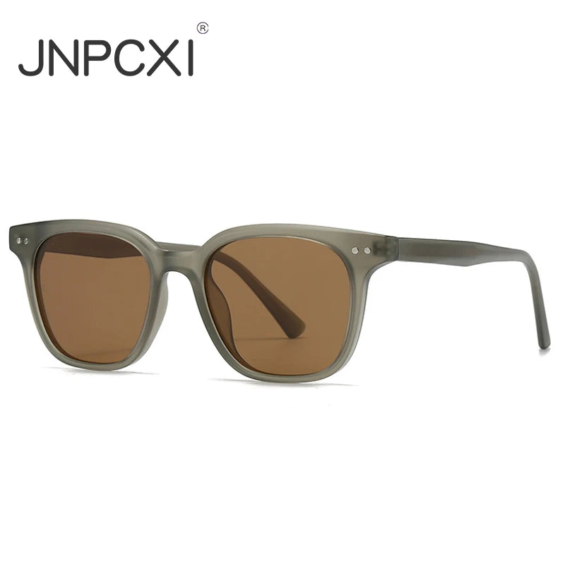 JNPCXI New Polarized Fashion Square Sunglasses Women Shades UV400 Retro Rivets Men Trending Sun Glasses Shades UV400