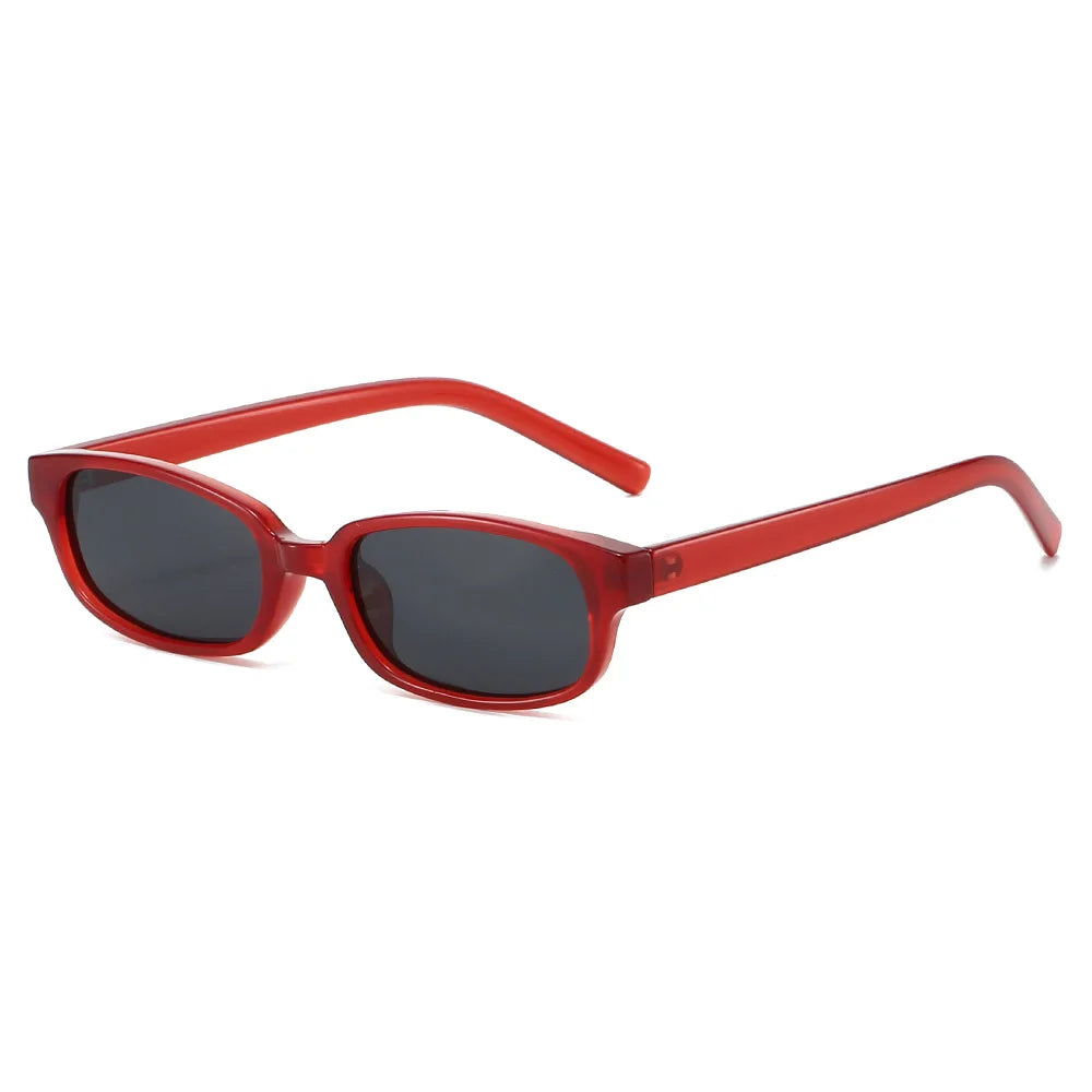 JNPCXI New Ins Popular Fashion Small Rectangle Polarized Men Sunglasses Shades UV400 Retro Leopard Tea Women Punk Sun Glasses