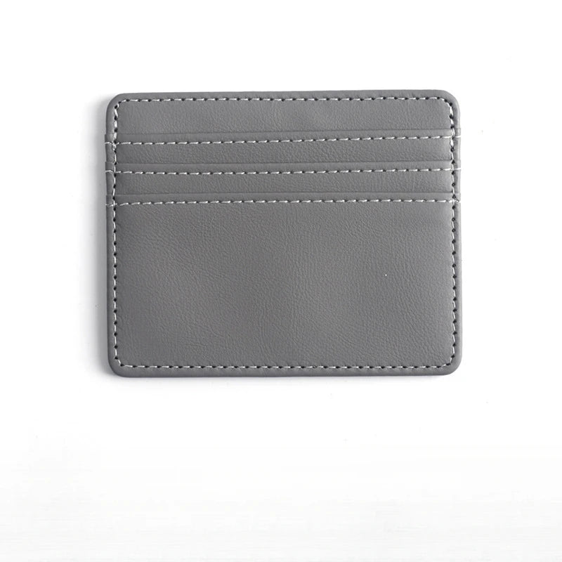 Color PU Leather SlimID Credit Card Holder Case Multi Slot Wallet for Men Women