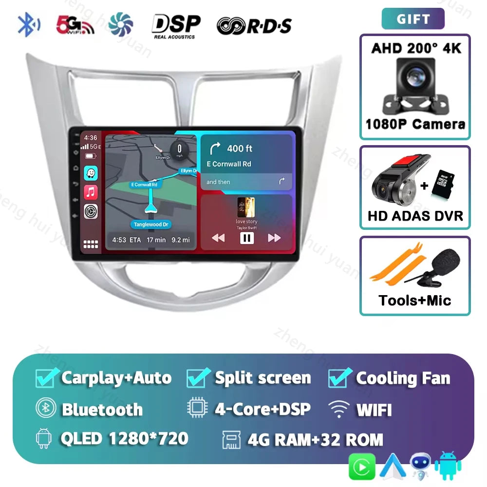 9 '' for Hyundai Solaris Accent i25 2010 - 2016 Car Multimedia Radio Video Player Android 16 GPS Navi HD Touch Screen BT WiFi