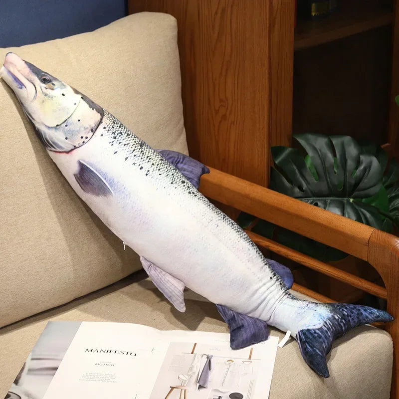 3D Simulation Fish Plush Toys Stuffed Tuna Salmon Autumn Saury Grouper Plush Pillow Creative Sofa Pillow Cushion Gift Kids Toy
