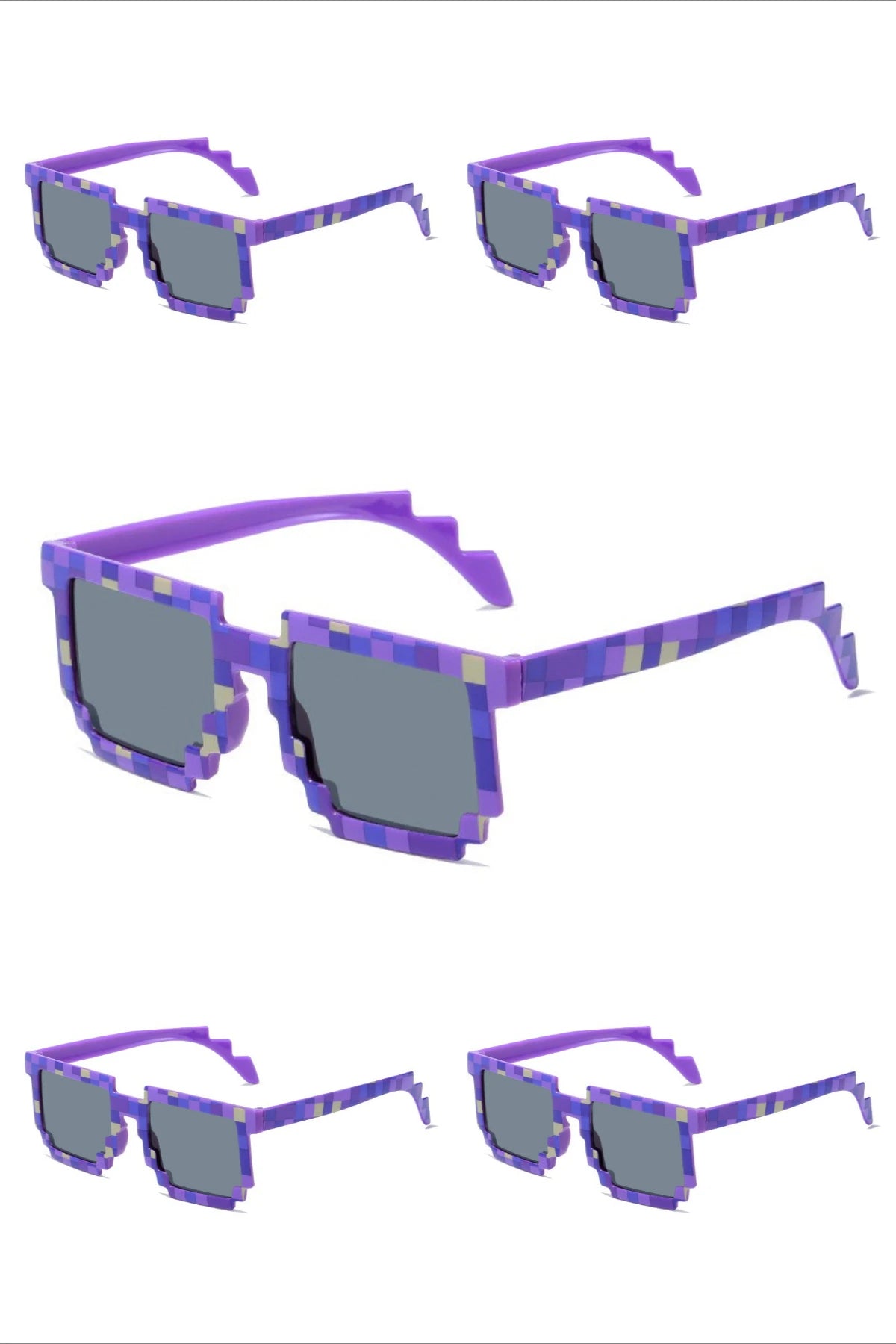 5PCS New Mosaic Glasses Fashion Trend My World Personalized Pixel Sunglasses