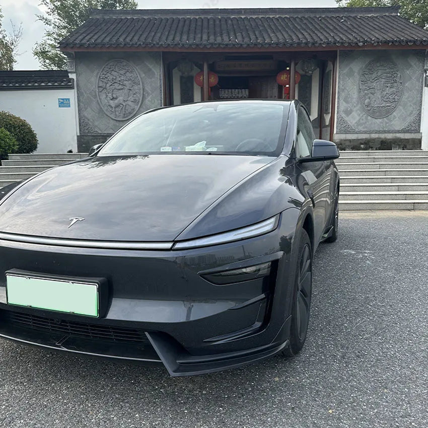 Fog Light Frame Spoiler For Tesla Model Y Juniper 2025-2026 Front Bumper Fog Light Splitter Trim Cover Diffuser Body Kit Black