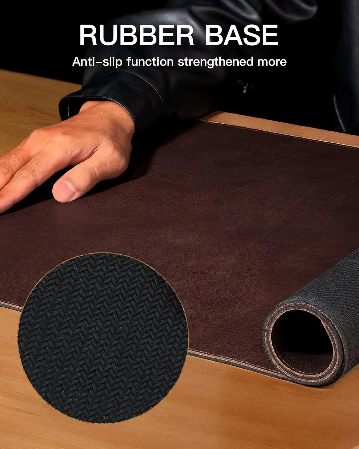 Top Grain Leather Extended Mouse Pad – Large Desk Mat for Office & Home,  Non-Slip Base, Durable & Stylish Workspace Accessory
