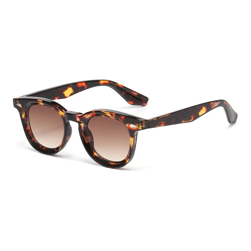JNPCXI New Fashion Oval Sunglasses Women Quality Retro Rivets Blue Black Shades UV400 Men Trending Sun Glasses