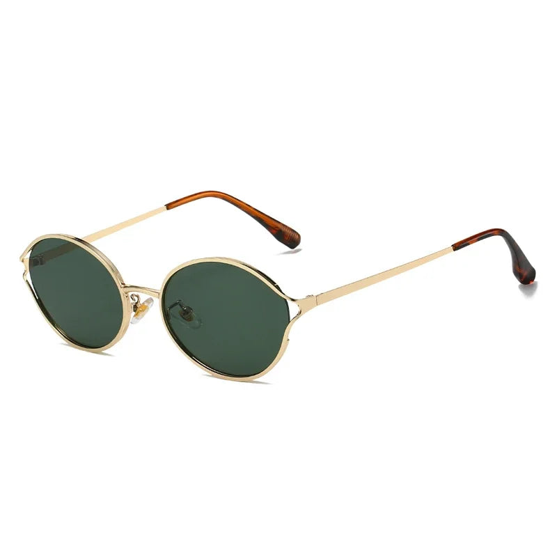 JNPCXI New Retro Round Metal Men Sunglasses Fashion Clear Gradient Punk Women Sun Glasses Shades UV400