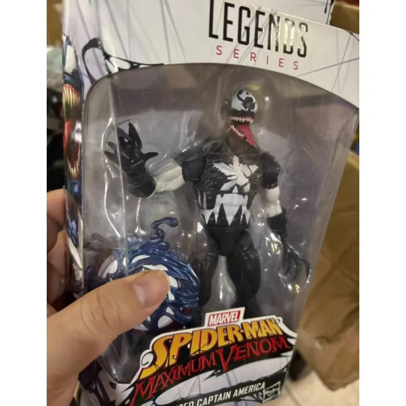 Original Hasbro Marvel Legends Series VENOMIZED CAPTAIN AMERICA Anime Figure Toy Model Collection