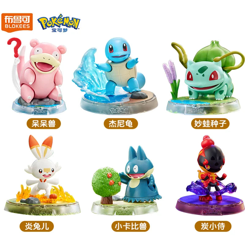 Original BLOKEE Pokemon Pikachu Bulbasaur Squirtle Charizard Eevee Action Figure