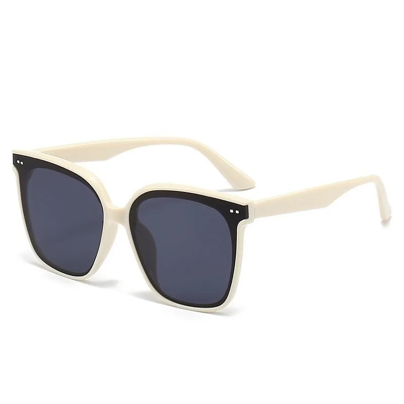 Korean Version Sunglasses Retro Square Large Frame Rice Nail Sunglasses Ins Men and Women Senior Sense Street Patting Glasses