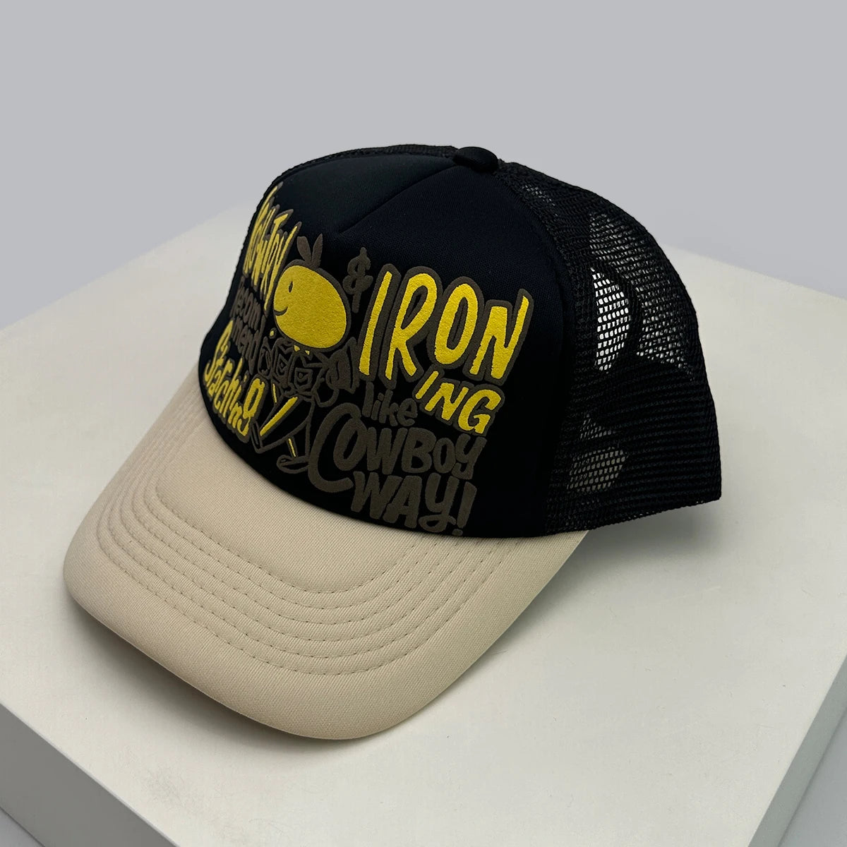 New Unisex Color Block 3D Printed Letter Rabbit Ear Smiling Face Baseball Hats Sunshade Hip Hop Breathable Trucker Caps Mesh ins