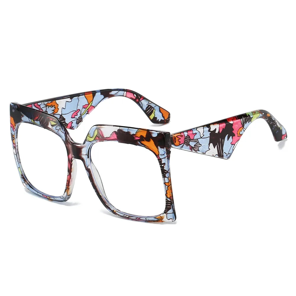 JNPCXI New Oversized Fashion Square Women Optical Glasses Frame Clear Eyewear Vintage Nail Eyeglasses Frame Men Computer Goggles
