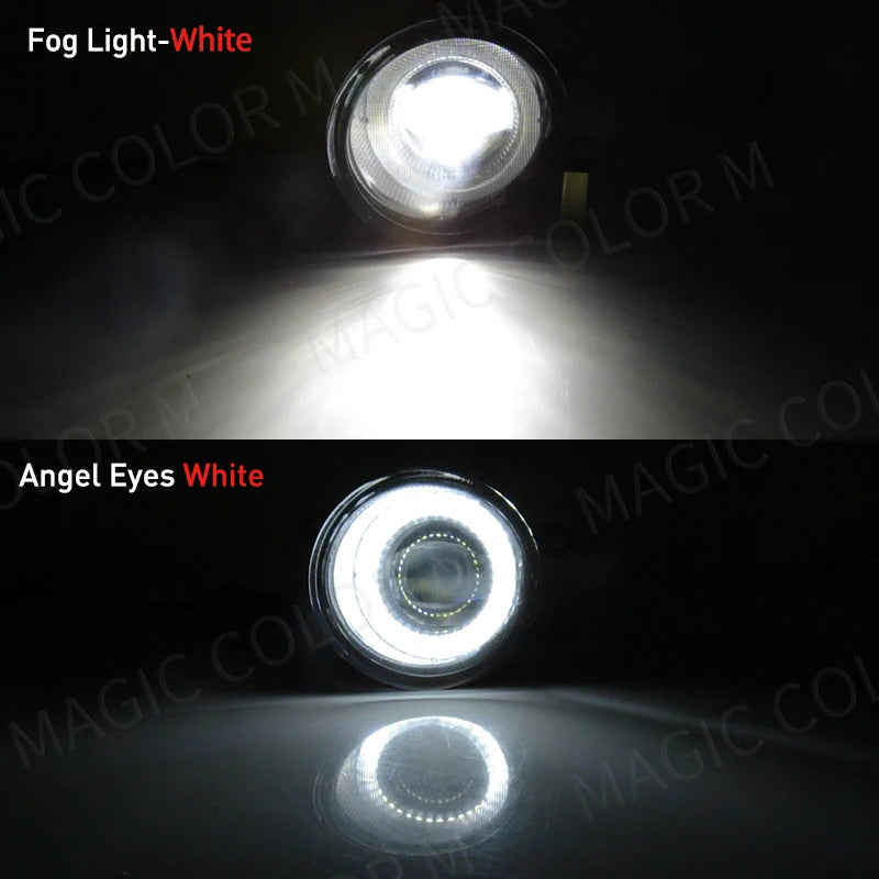2 Pcs Angel Eye Fog Light For Toyota Highlander Kluger Avalon Prius C-HR CHR Estima 4Runner Car LED Len DRL Daytime Running Lamp