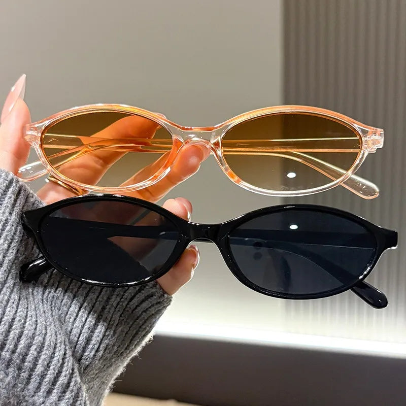 Retro Personality Small Frame Oval Sunglasses, Artistic Style Sunglasses, Trendy Sunglasses