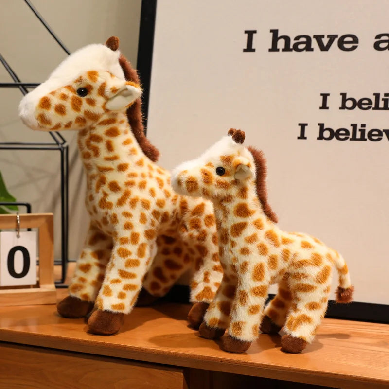 25/35cm Simulation Giraffe Plush Lifelike Stuffed Doll Home Ornament Zoo Souvenir Birthday Gifts