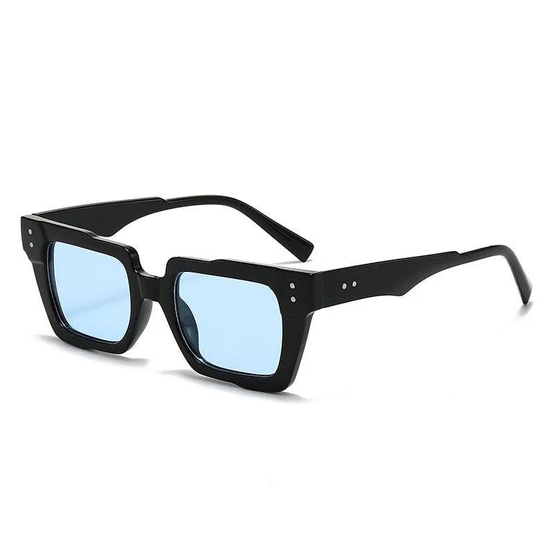 JNPCXI New Vintage Thick Leg Square Sunglasses Women Men Fashion Rice Nail Green Sun Glasses UV400