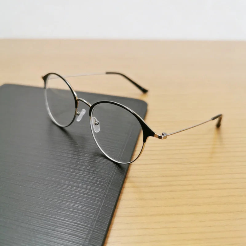 Korean Anti Radiation Eyeglasses Round Metal Frame Eyeglasses for Women Men Anti-Blue Light Glasses