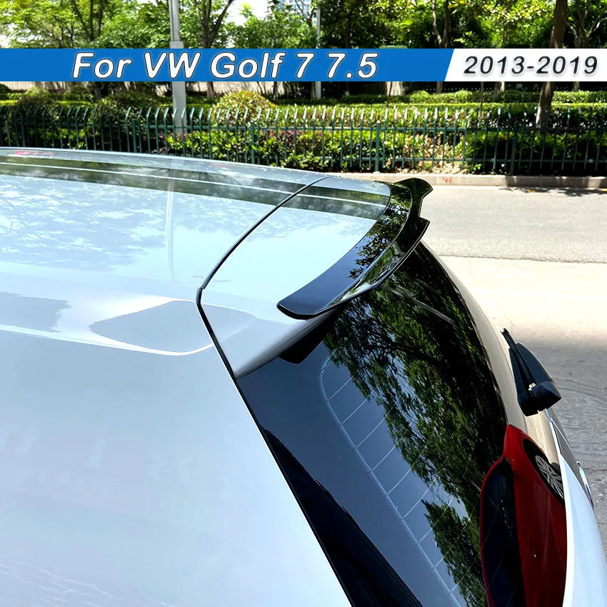 For Volkswagen Golf 7 7.5 MK 7 7.5 GTI R GTD R-line 2013-2019 Hatchback Rear Trunk Lip Rear Roof Spoiler Wing Body kit Black ABS