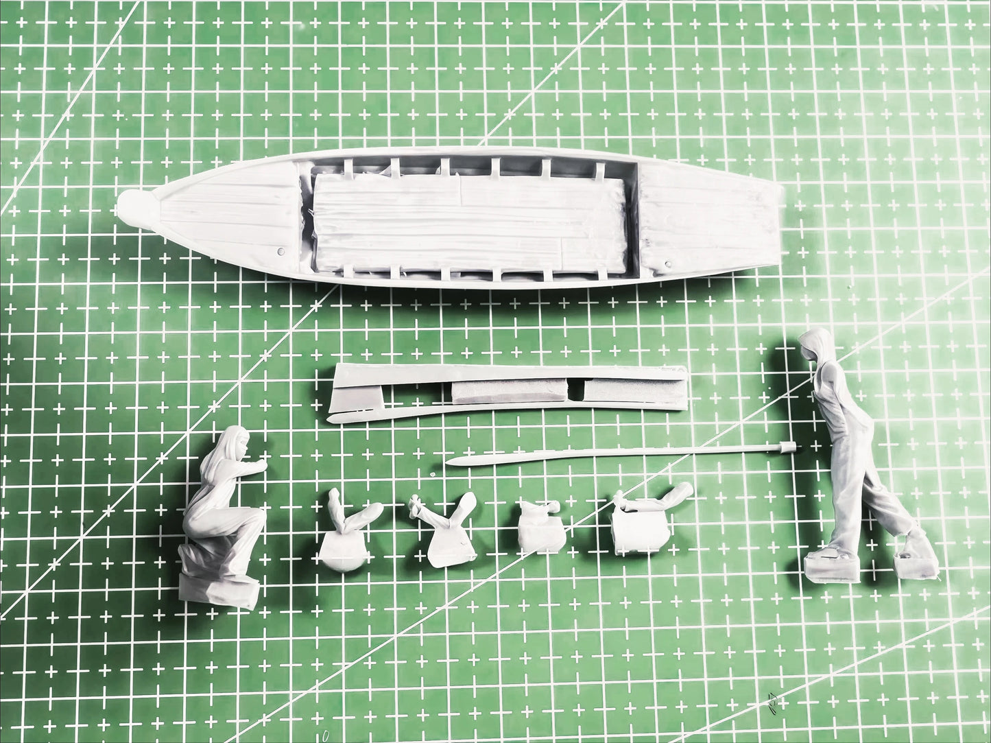 1/35 Cast Resin Model, Scene Model Making Fishing Boat Civilian Model Gk, Uncolored Model