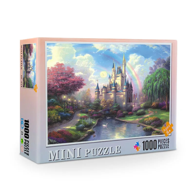 38*26cm Mini Jigsaw Puzzle 1000pcs for Adults Famous Painting Landscape Toy Family Game Home Decoration Festival Present