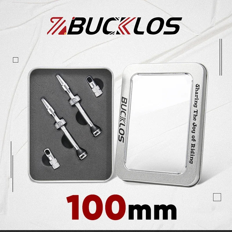 2PC BUCKLOS Bicycle Presta Valve CNC Aluminum Alloy Valve for Tubeless Road MTB Gravel Bike Cycling Parts 80mm 100mm F/V