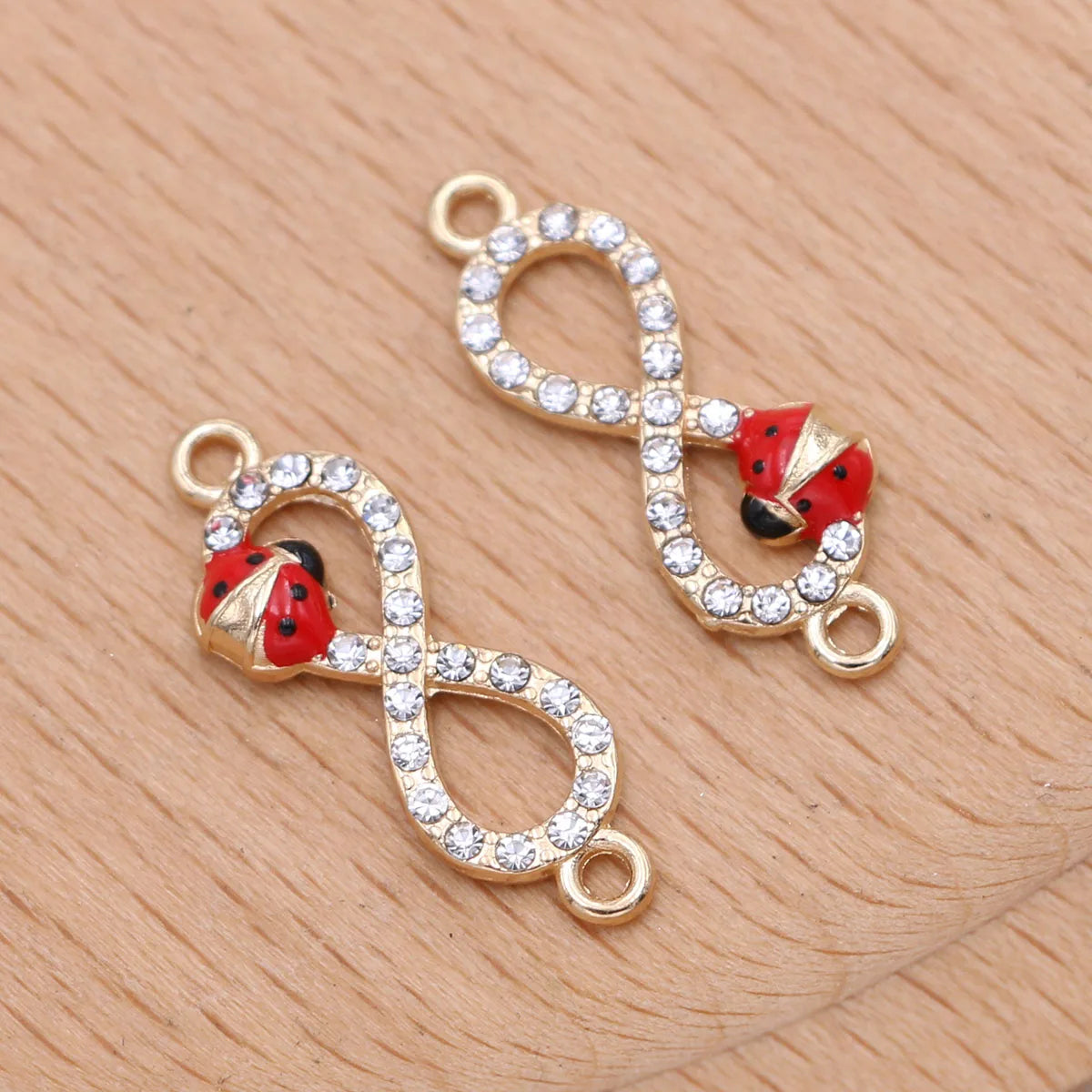 10pcs Gold Plated Ladybug Infinity Charm Connector for Jewelry Making Bracelet DIY Accessories Craft