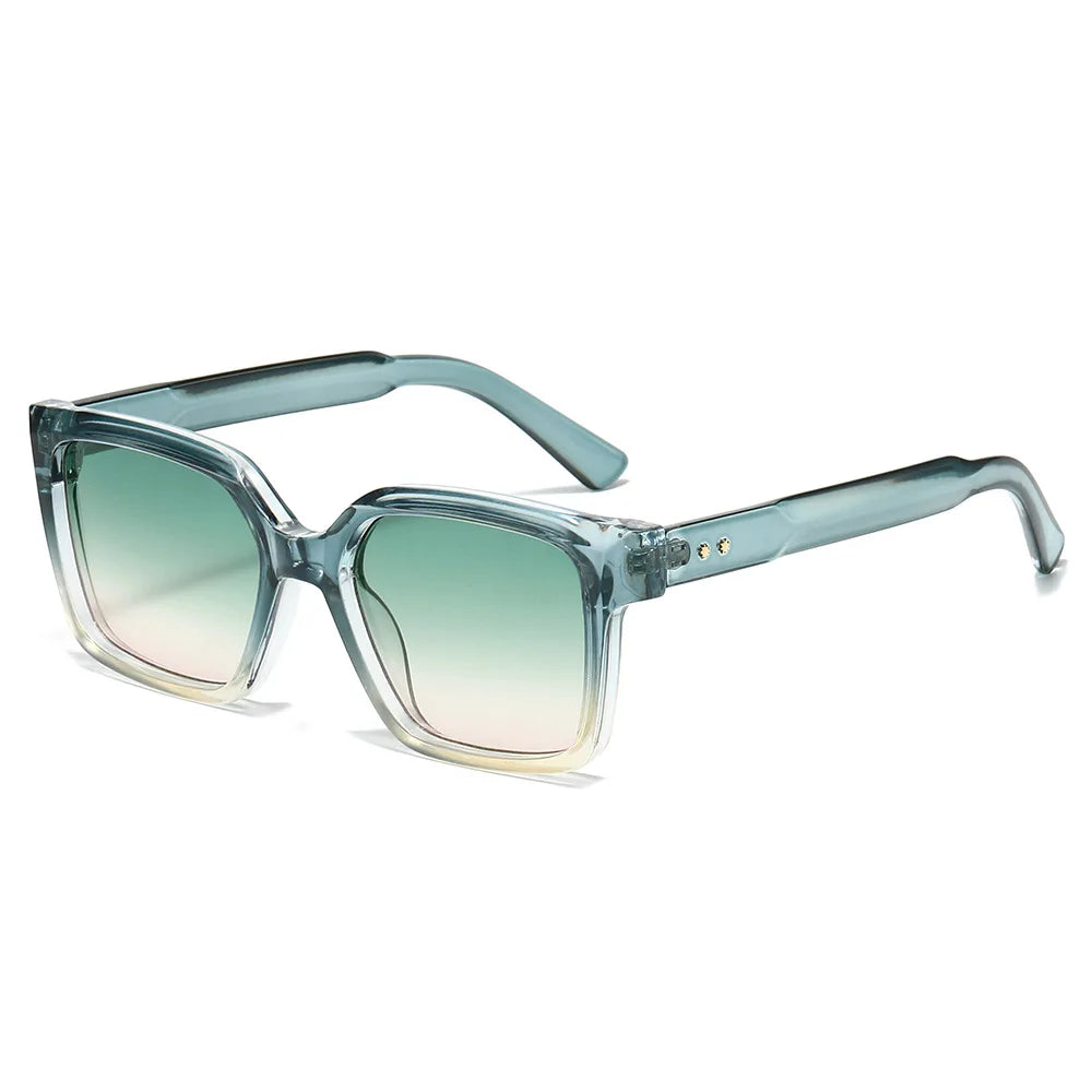 JNPCXI New Square Sunglasses Women Shades UV400 Retro Trending Rivets Men Gradient Orange Sun Glasses