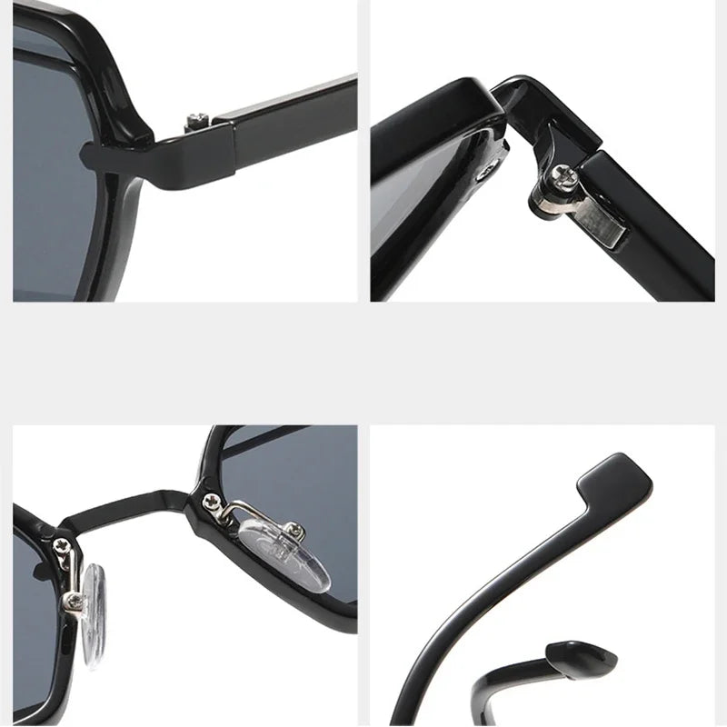 JNPCXI New Retro Small Punk Square Sunglasses Women Shades UV400 Fashion Clear Lens Men Anti Blue Light Eyeglass Frame