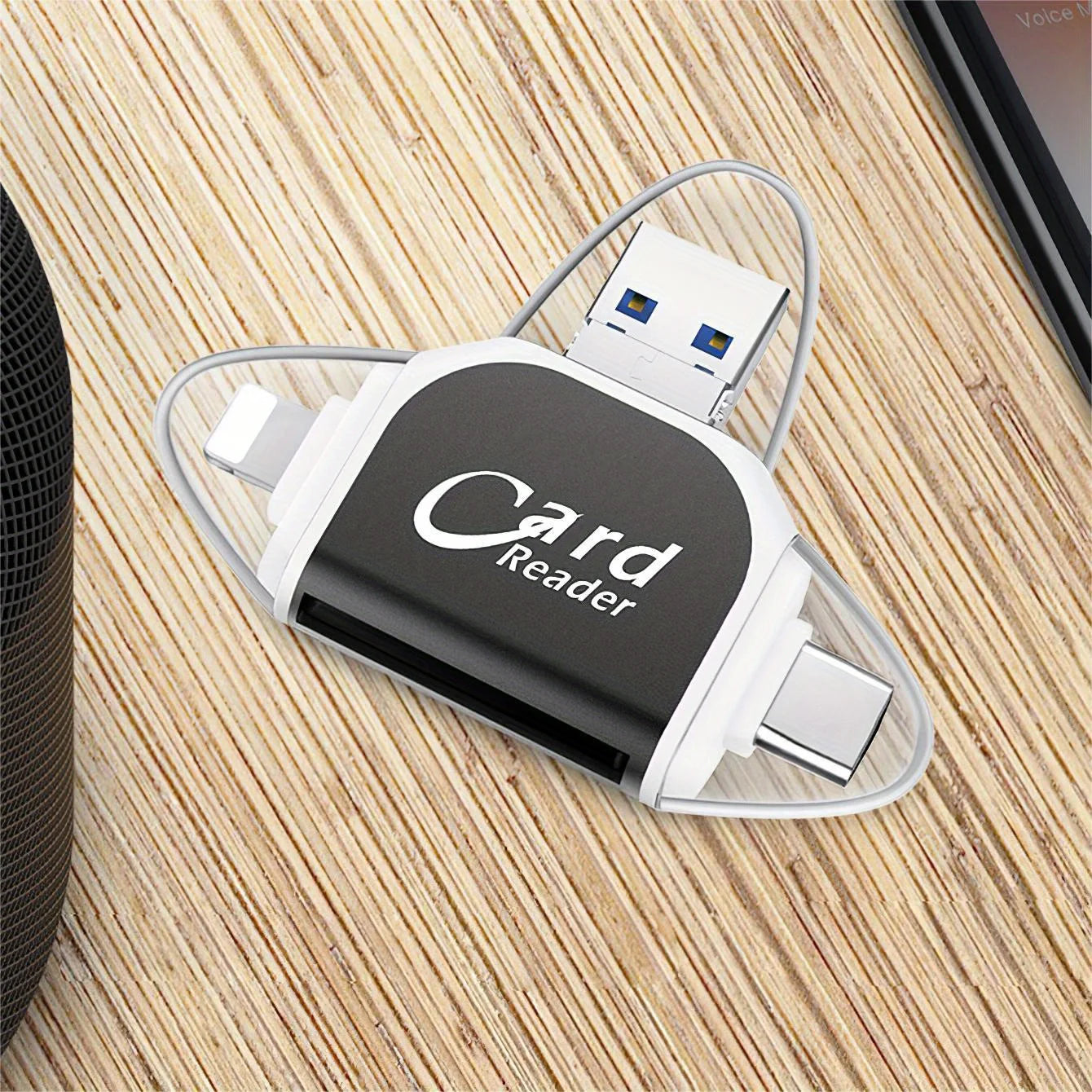 4 In 1 SD Reader Card, TF Card 128GB, Plug and Play for IPhone Samsung XiaoMi