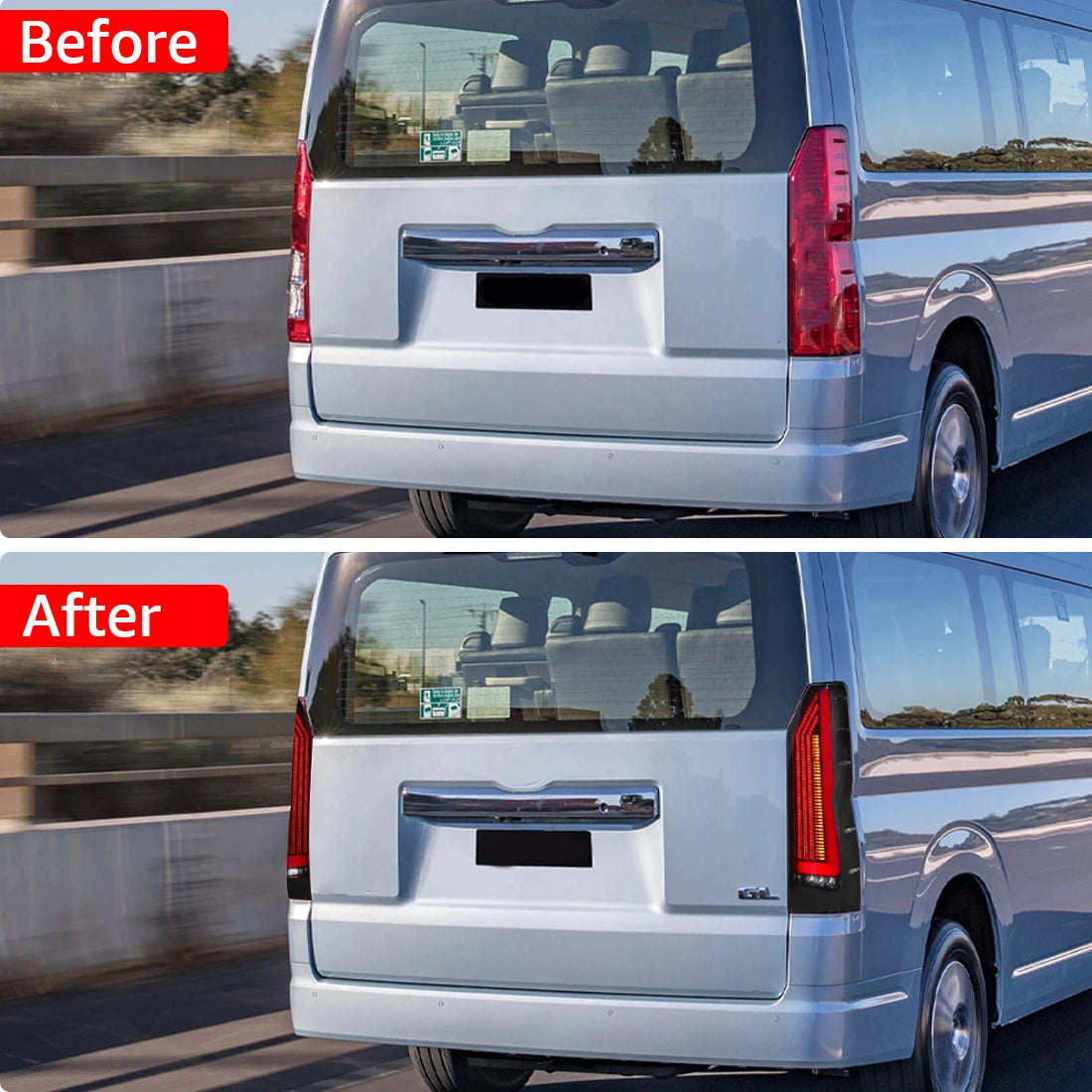 For Toyota Hiace 2019 2020 2021 2022 2023 2024 Car Tail Lamps Running Brake Turn Signal Reverse Taillights Car Accessories 12V