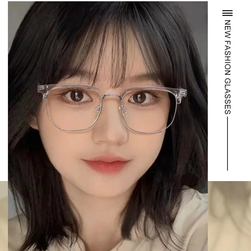 Photochromic Anti Radiation Glasses Eyeglass Eyeglasses for Woman Men Vintage Eyebrow Frame Glasses Fashion Eyewear